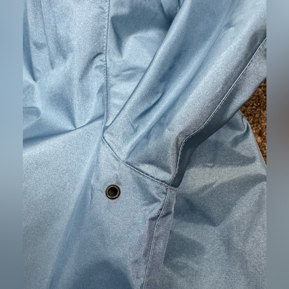 Vintage British Mist Women's Trench Coat Light Blue Lightweight Pockets Size 16 - Picture 11 of 12